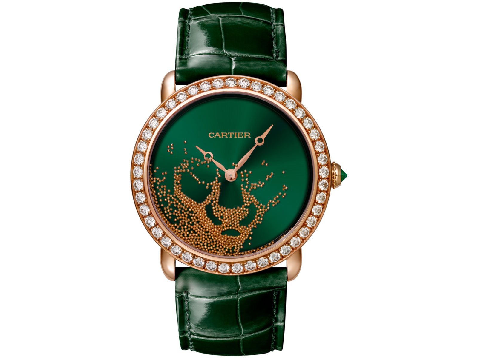 cartier watch with green strap