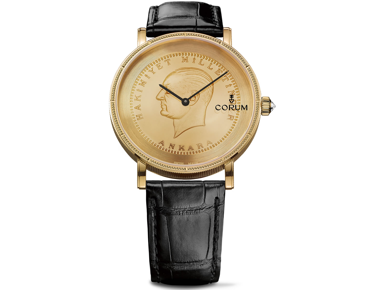 corum coin watch president