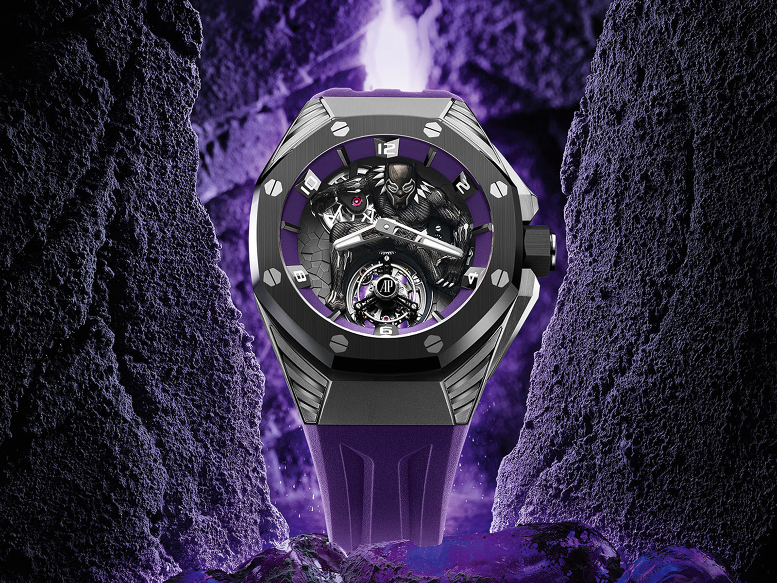 Audemars Piguet Royal Oak Concept “Black Panther” Tourbillon Hand Wind  Silver Dial Men's Watch 26620IO.OO.D077CA.01 - Watches, Royal Oak Concept -  Jomashop