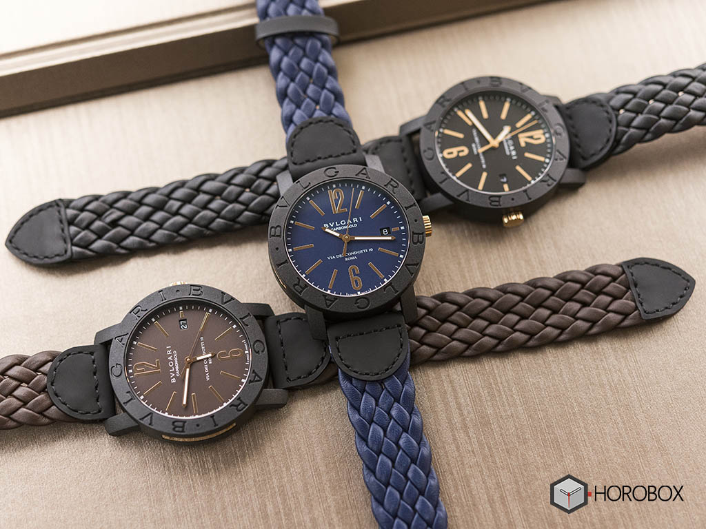 bvlgari carbon gold watch strap