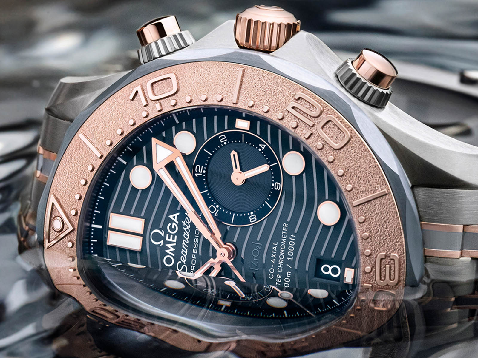 omega seamaster 300 titanium sedna gold