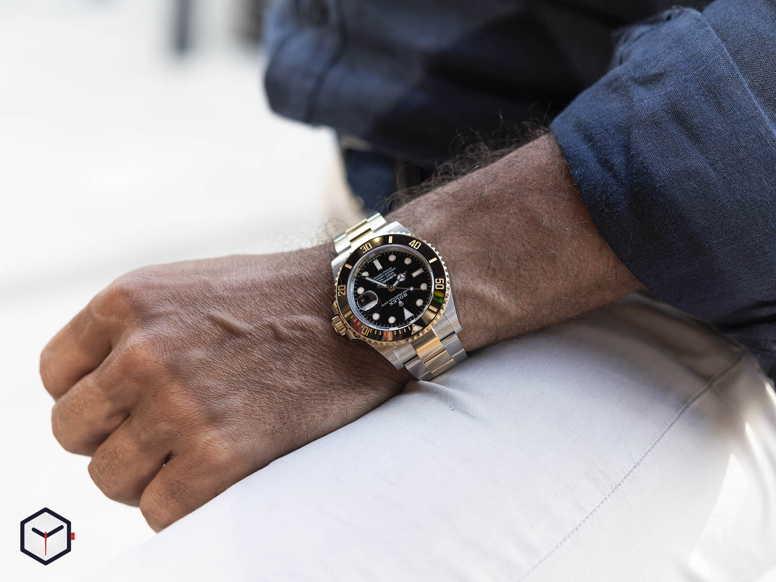 Rolex submariner two tone on wrist new arrivals