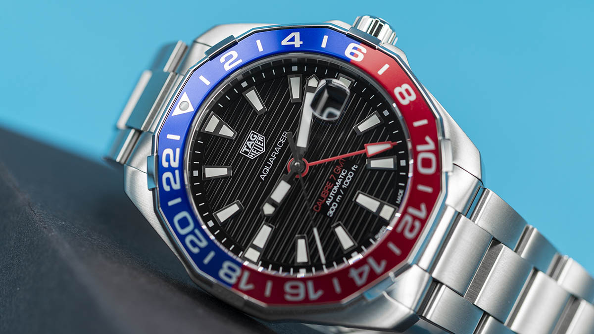 tag heuer aquaracer pepsi gmt