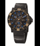 Marine Diver Black Sea Black Rubber-Coated Steel and Rose Gold